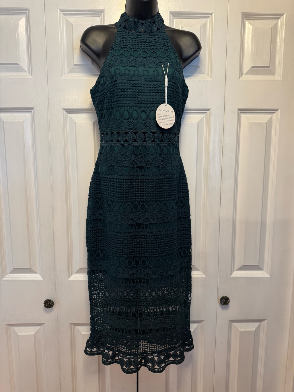 Twosisters The Label Rivers Midi Dress Emerald Green Lace Nwt Sz Us 4 Au 8 — image 4 of 8